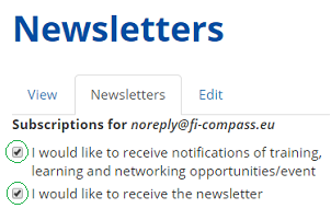 Newsletter subscription