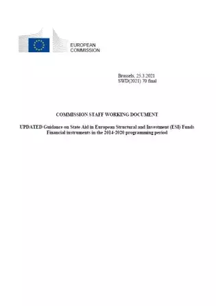 UPDATED Guidance on State Aid in European Structural and Investment (ESI) Funds  Financial instruments in the 2014-2020 programming period UPDATED Guidance on State Aid in European Structural and Investment (ESI) Funds  Financial instruments in the 2014-2020 programming period