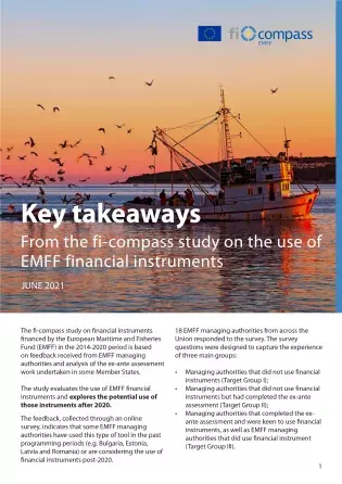 Key takeaways from the fi-compass study on the use of EMFF financial instruments Key takeaways from the fi-compass study on the use of EMFF financial instruments