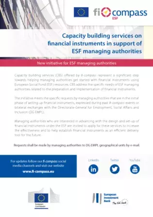 Capacity building services on financial instruments in support of ESF managing authorities