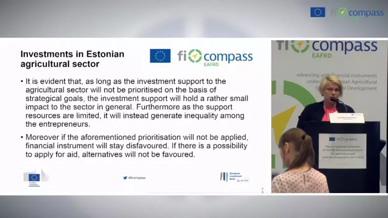 Investments and economic development in Estonian agriculture – Ms Katrin Noorkõiv