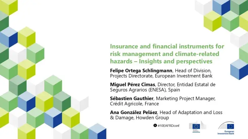 Insurance and financial instruments for risk management and climate-related hazards – Insights and perspectives Insurance and financial instruments for risk management and climate-related hazards – Insights and perspectives