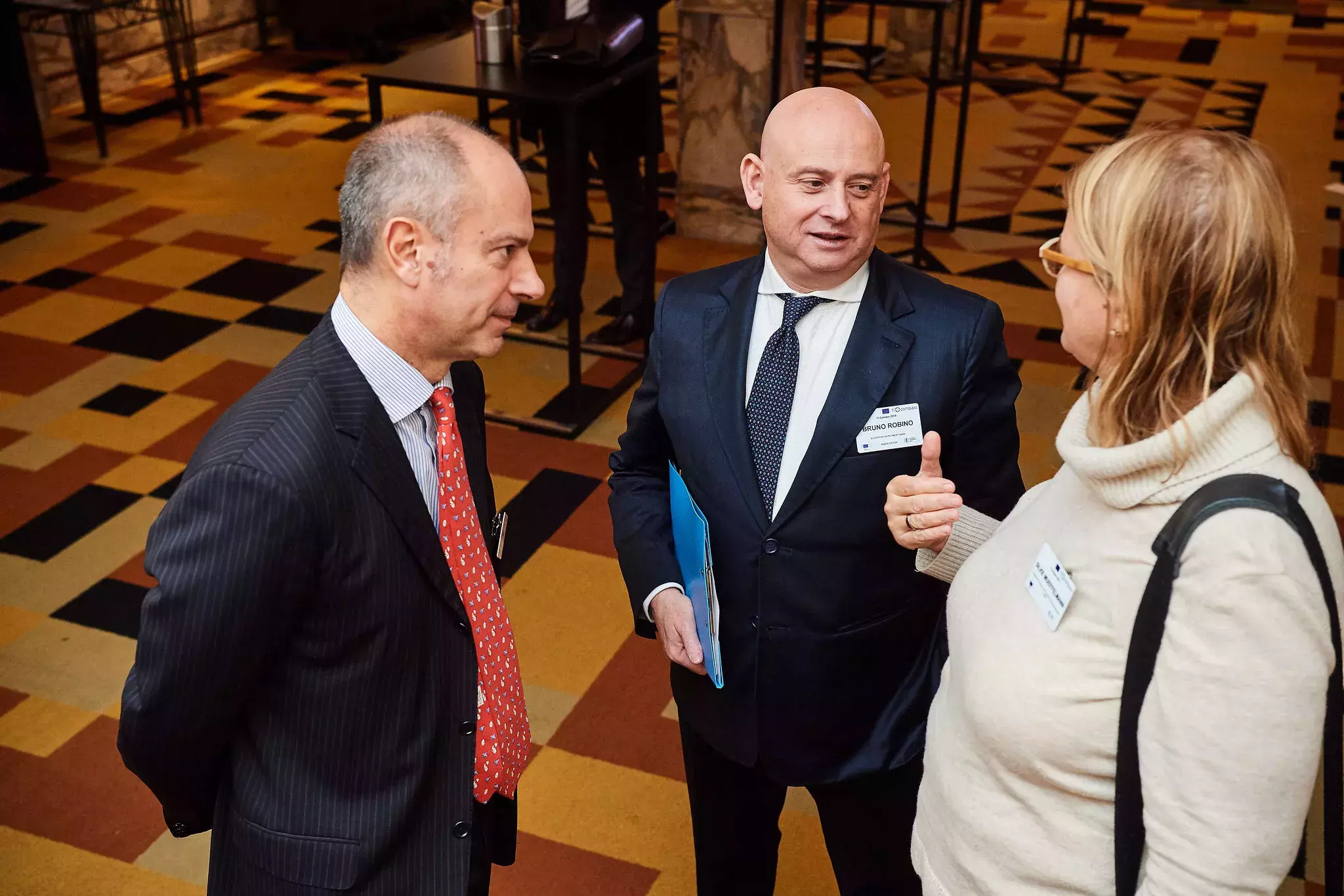 Mr Luigi Amati, Mr Bruno Robino and event participant