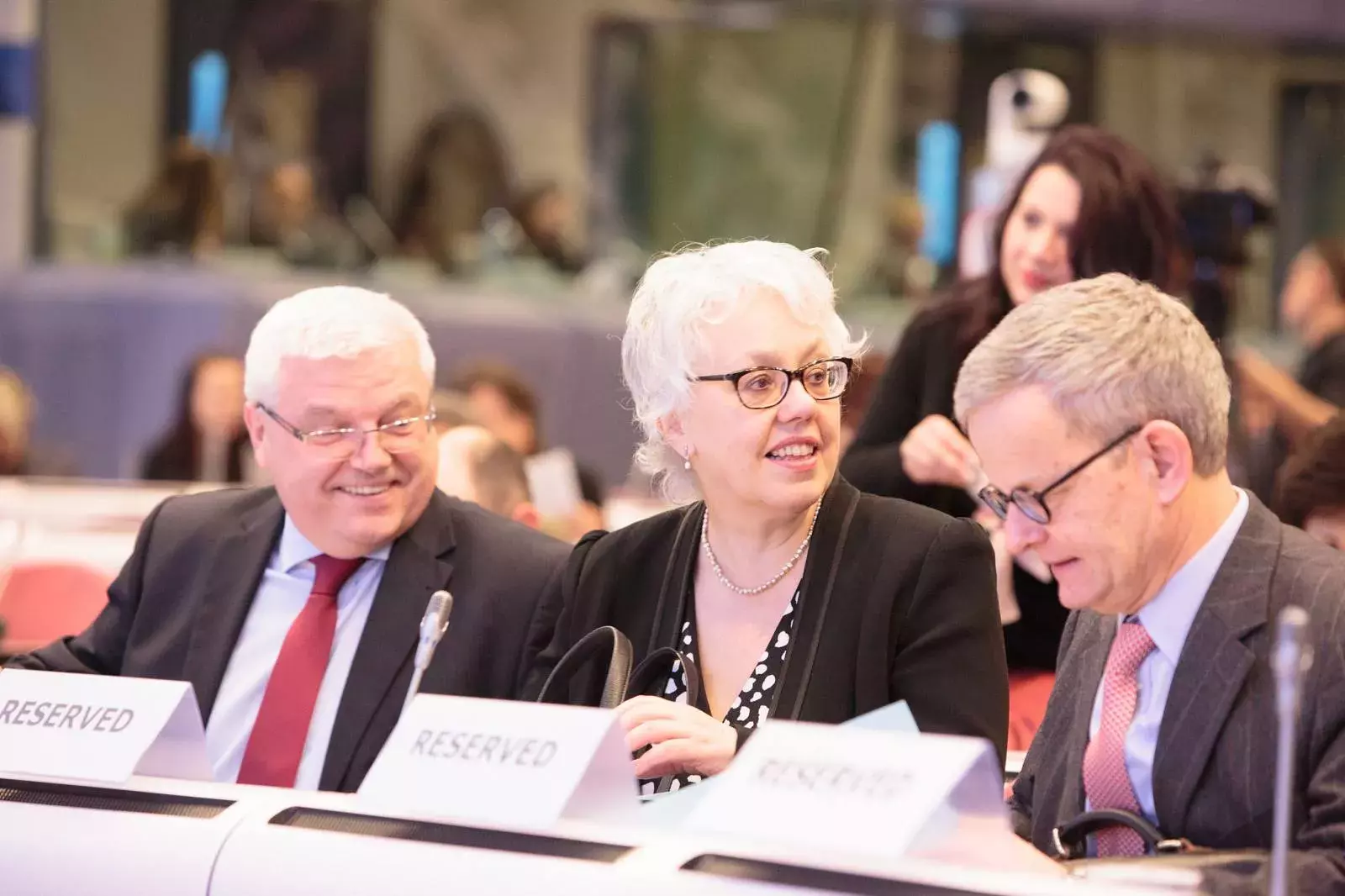 Speakers at their seats