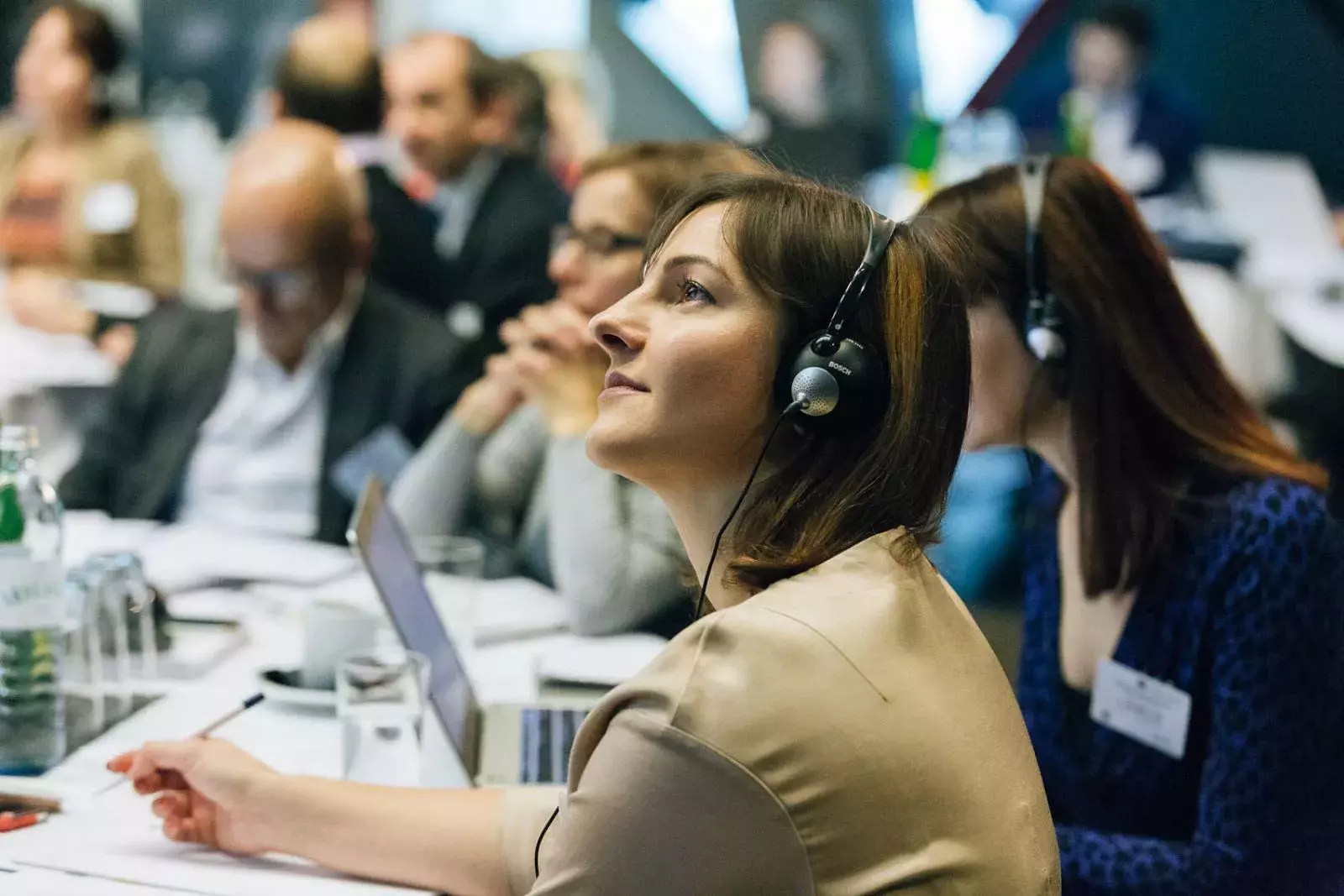 Agnė Kazlauskaitė and participants following presentations