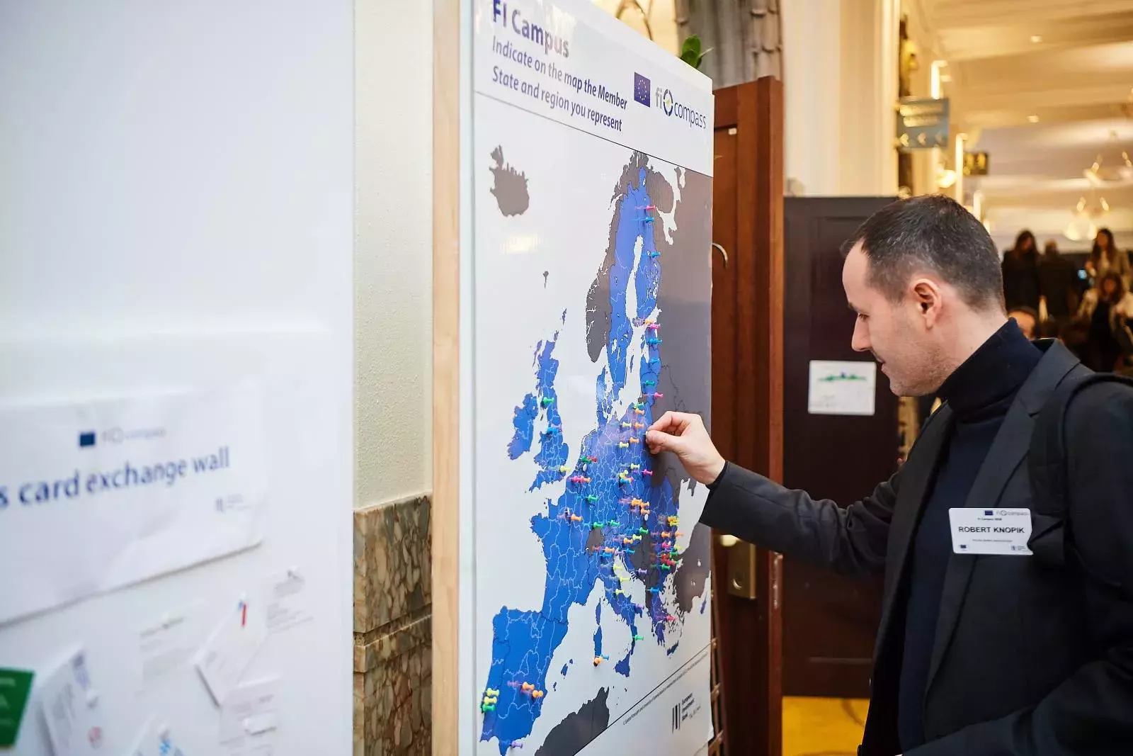 Event participant indicating his origin country in the EU Map