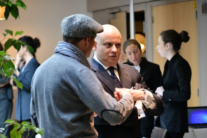 Bruno Robino and event participant