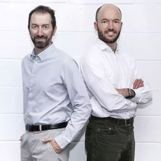 From left to right, Xavier Sembély and Patrick Callec, two former satellite systems engineers at Airbus Defense & Space and founders of Immoblade. From left to right, Xavier Sembély and Patrick Callec, two former satellite systems engineers at Airbus Defense & Space and founders of Immoblade.
