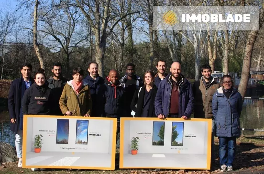 Immoblade team celebrating their fundraising success Immoblade team celebrating their fundraising success