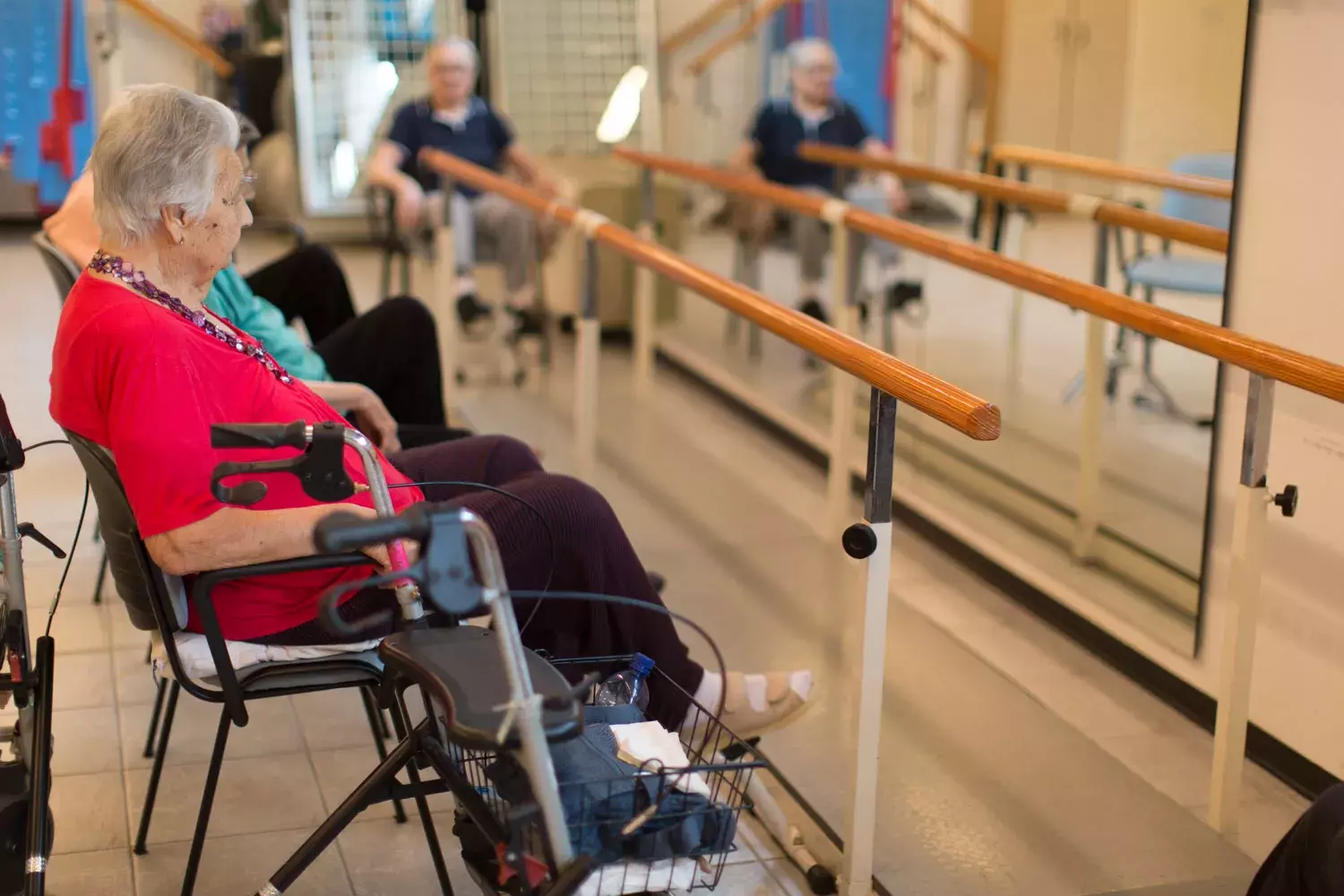 Elderly people doing physical rehabilitation at the CIDAS Residence Service in Ferrara Elderly people doing physical rehabilitation at the CIDAS Residence Service in Ferrara