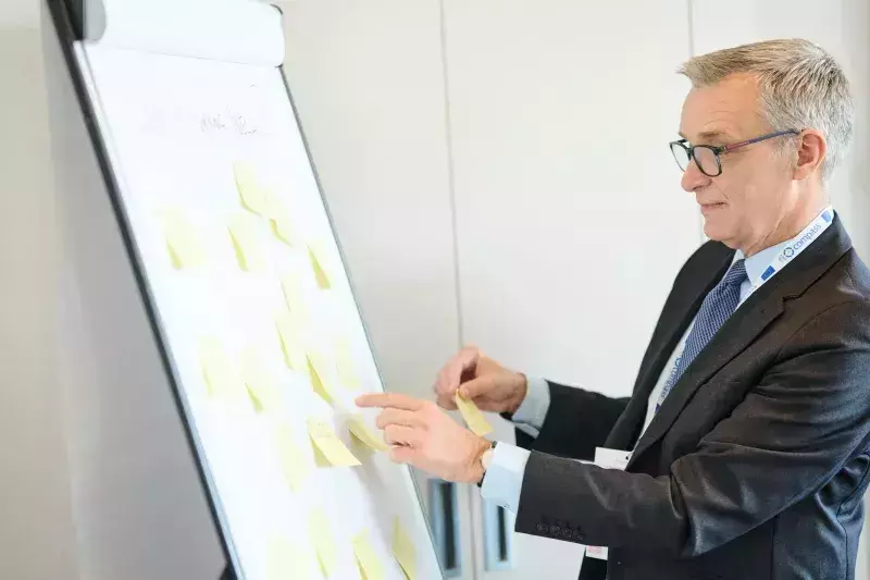 Des arranging sticky notes Des arranging sticky notes