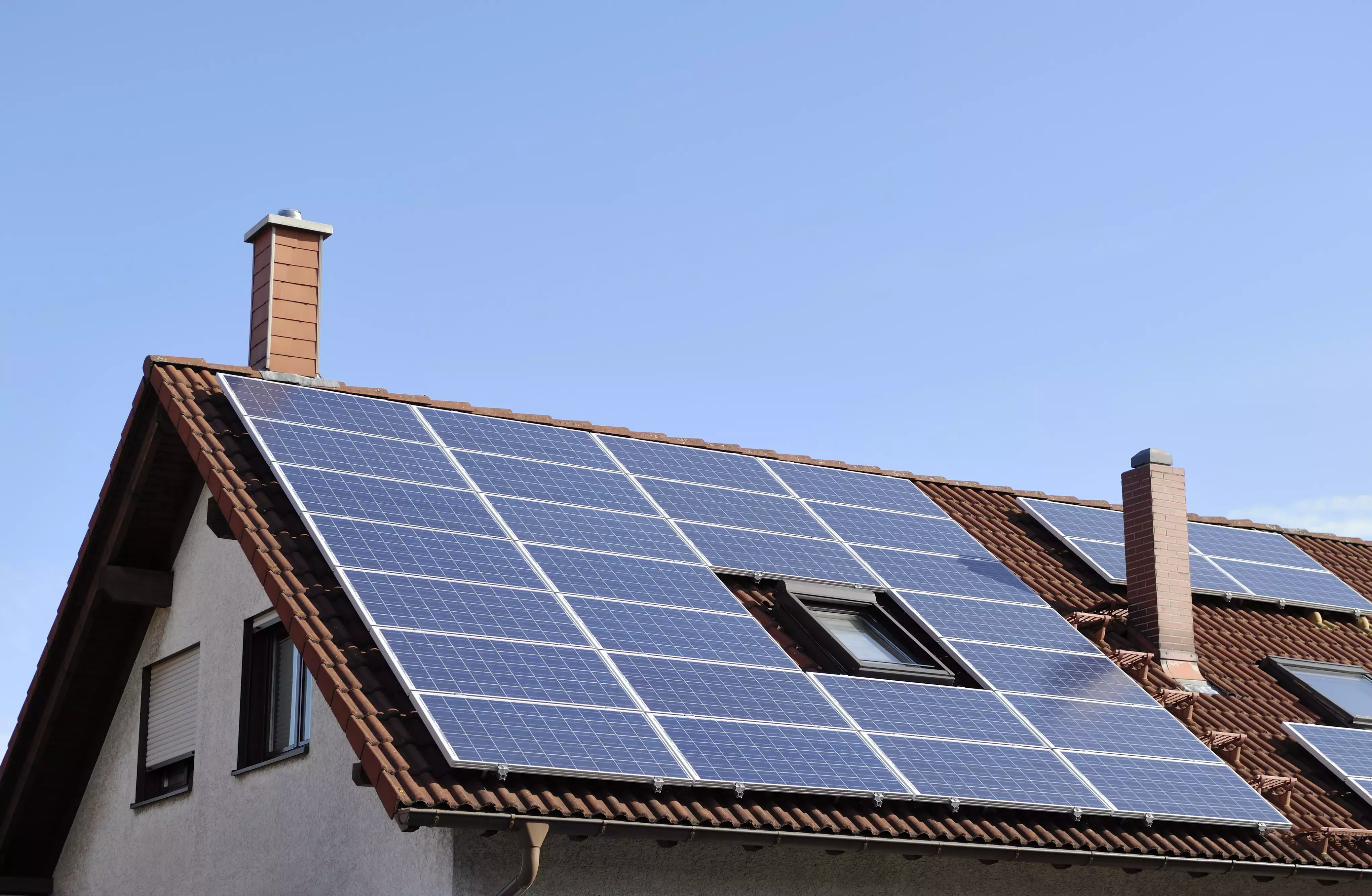 Solar panels on a roof Solar panels on a roof