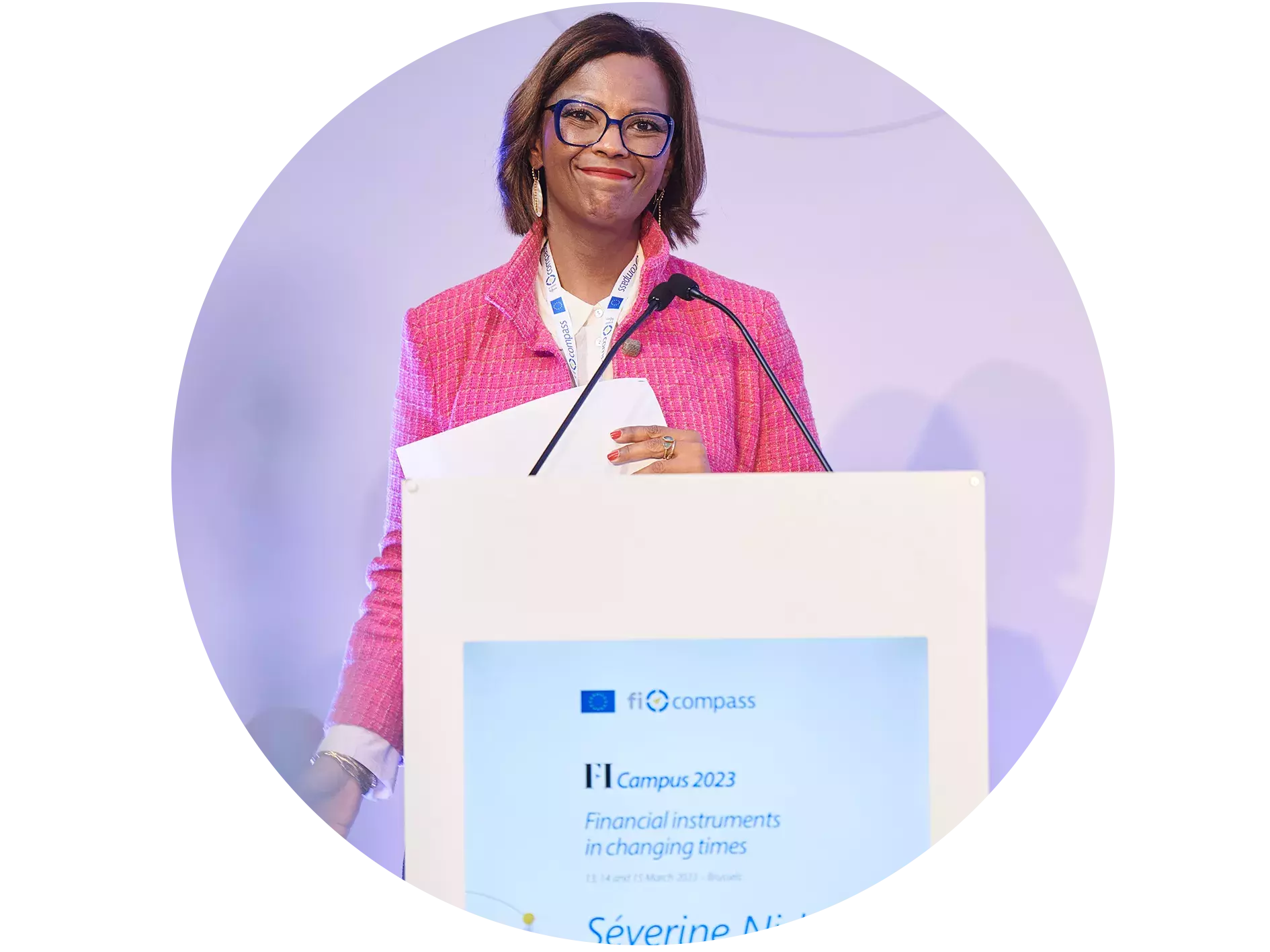 Séverine Nirlo, at FI Campus 2023 in Brussels Séverine Nirlo, at FI Campus 2023 in Brussels