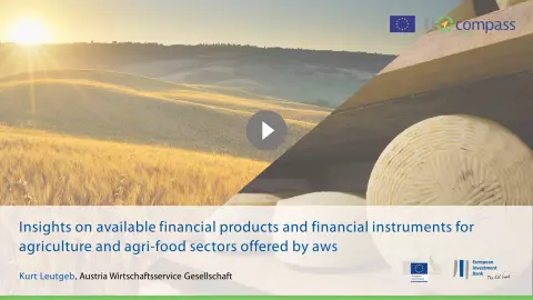 	 Insights on available financial products and financial instruments for agriculture and agri-food sectors offered by aws