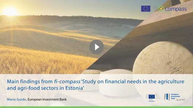 Main findings from fi-compass ‘Study on financial needs in the agriculture and agri-food sectors in Estonia’