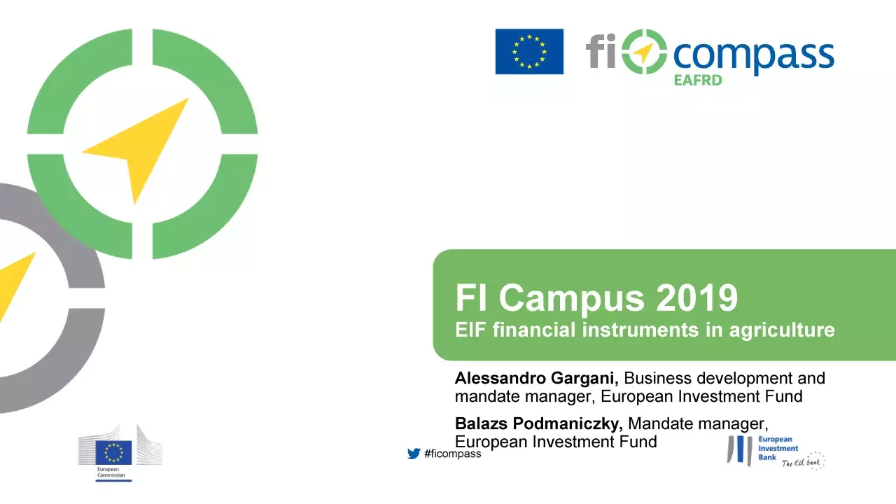 EIF financial instruments in agriculture