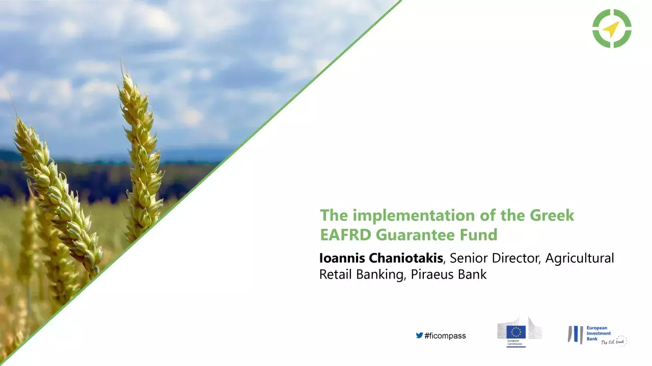 The implementation of the Greek EAFRD Guarantee Fund, loannis Chaniotakis