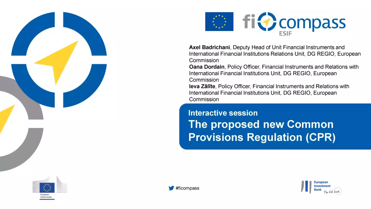 The proposed new Common Provisions Regulation (CPR)