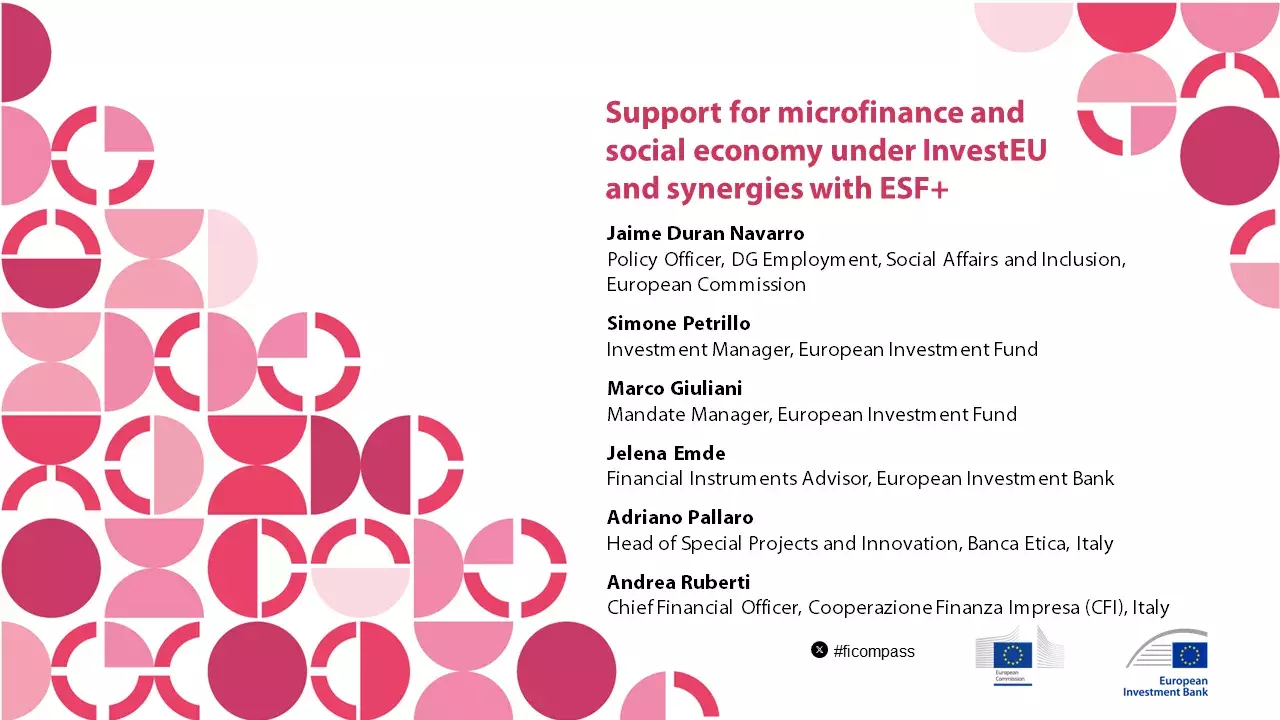 Support for microfinance and social economy under InvestEU and synergies with ESF+