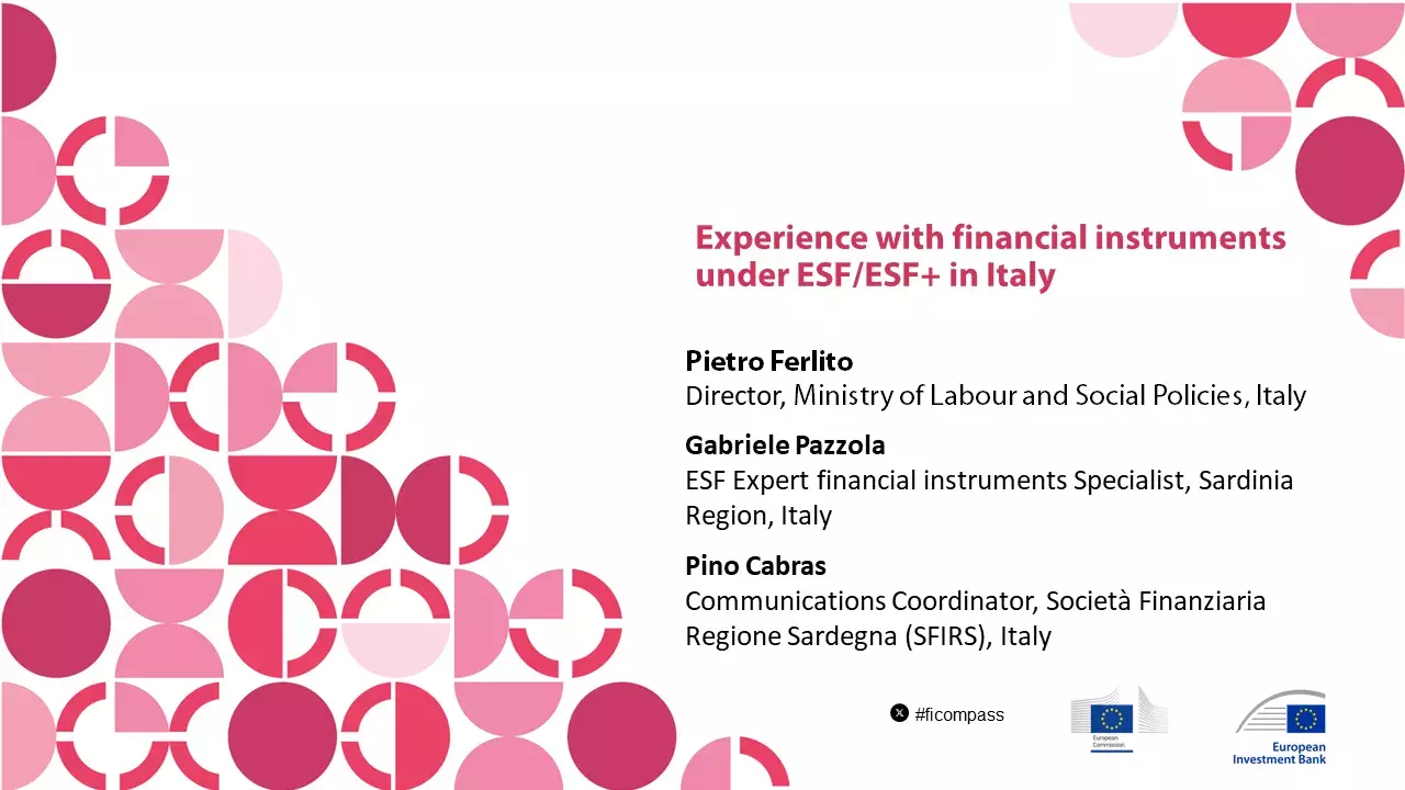 Experience with financial instruments under ESF/ESF+ in Italy