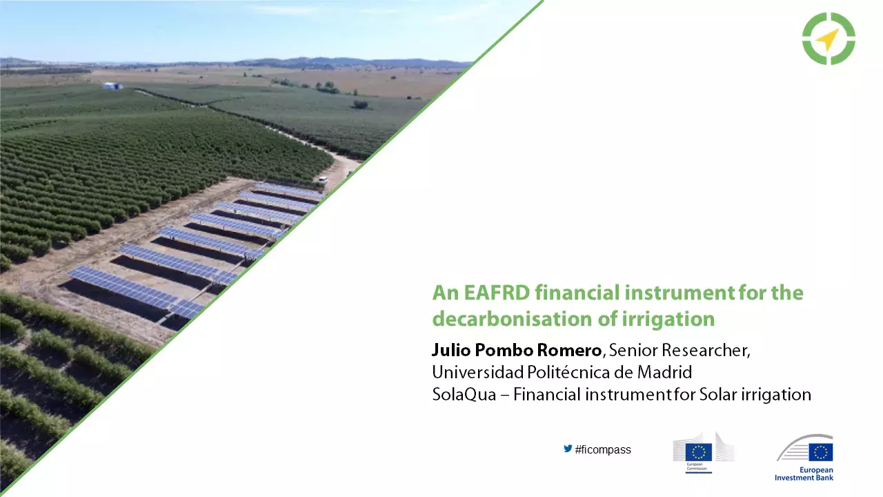 An EAFRD financial instrument for the decarbonisation of irrigation
