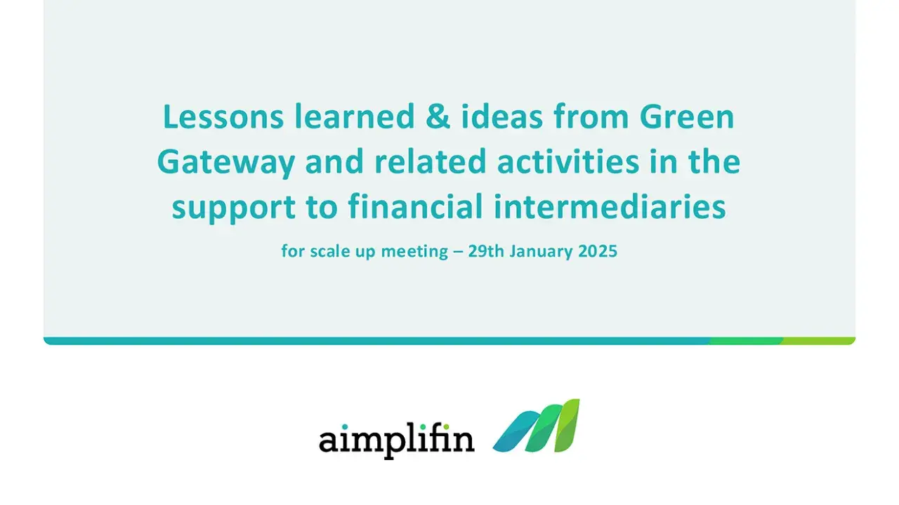 Lessons learned and ideas from the Green Gateway programme in supporting financial intermediaries