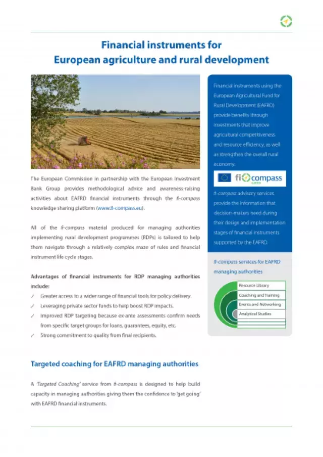 Financial instruments for European agriculture and rural development