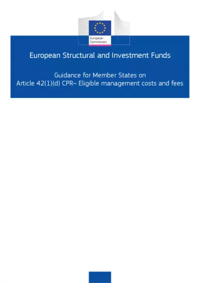 Guidance for Member States on Article 42(1)(d) CPR– Eligible management costs and fees