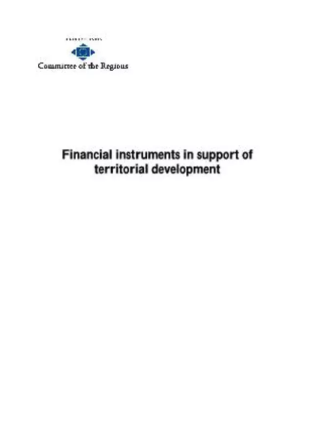 Financial instruments in support of  territorial development